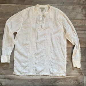 Banana Republic White Linen Blouse